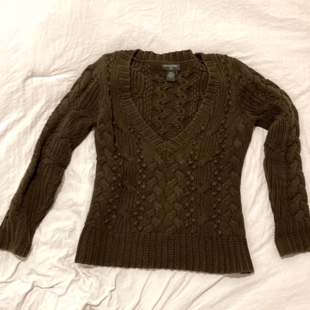 Banana Republic Dark Brown knit sweater.
